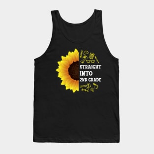 Straight into Second grade Back To School Sunflower Tank Top